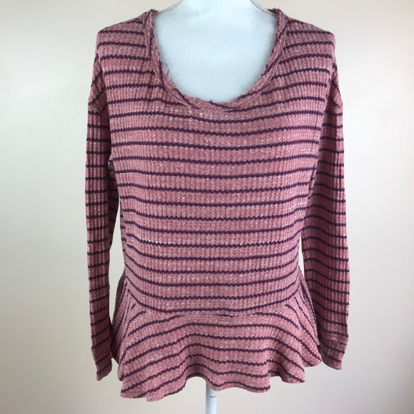 We the Free People Striped Peplum Thermal Shirt - Picture 3 of 8